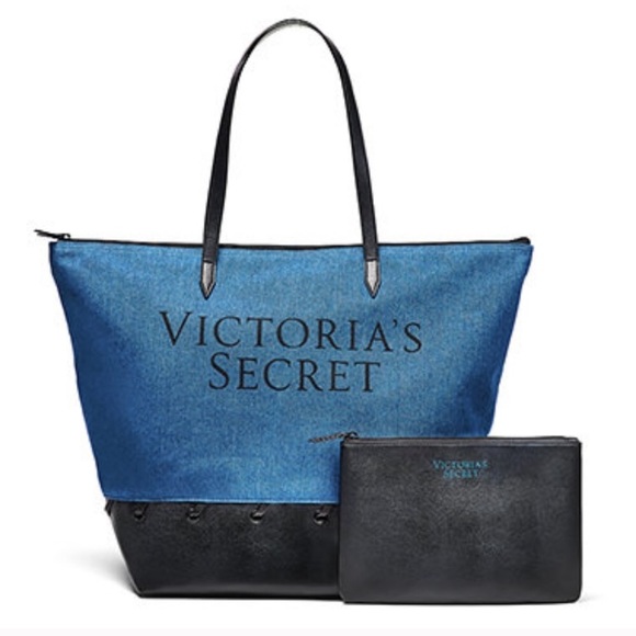 Victoria's Secret Handbags - VICTORIAS SECRET DENIM tote